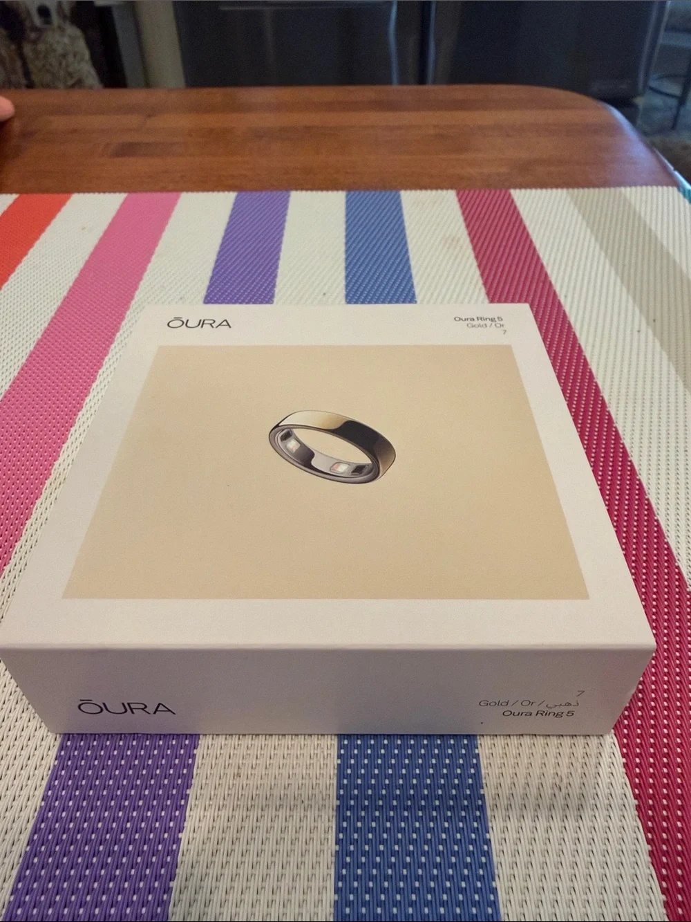 Brand New in Unopened Box- Size 7 Oura Gold Smart Ring 5 by Oura